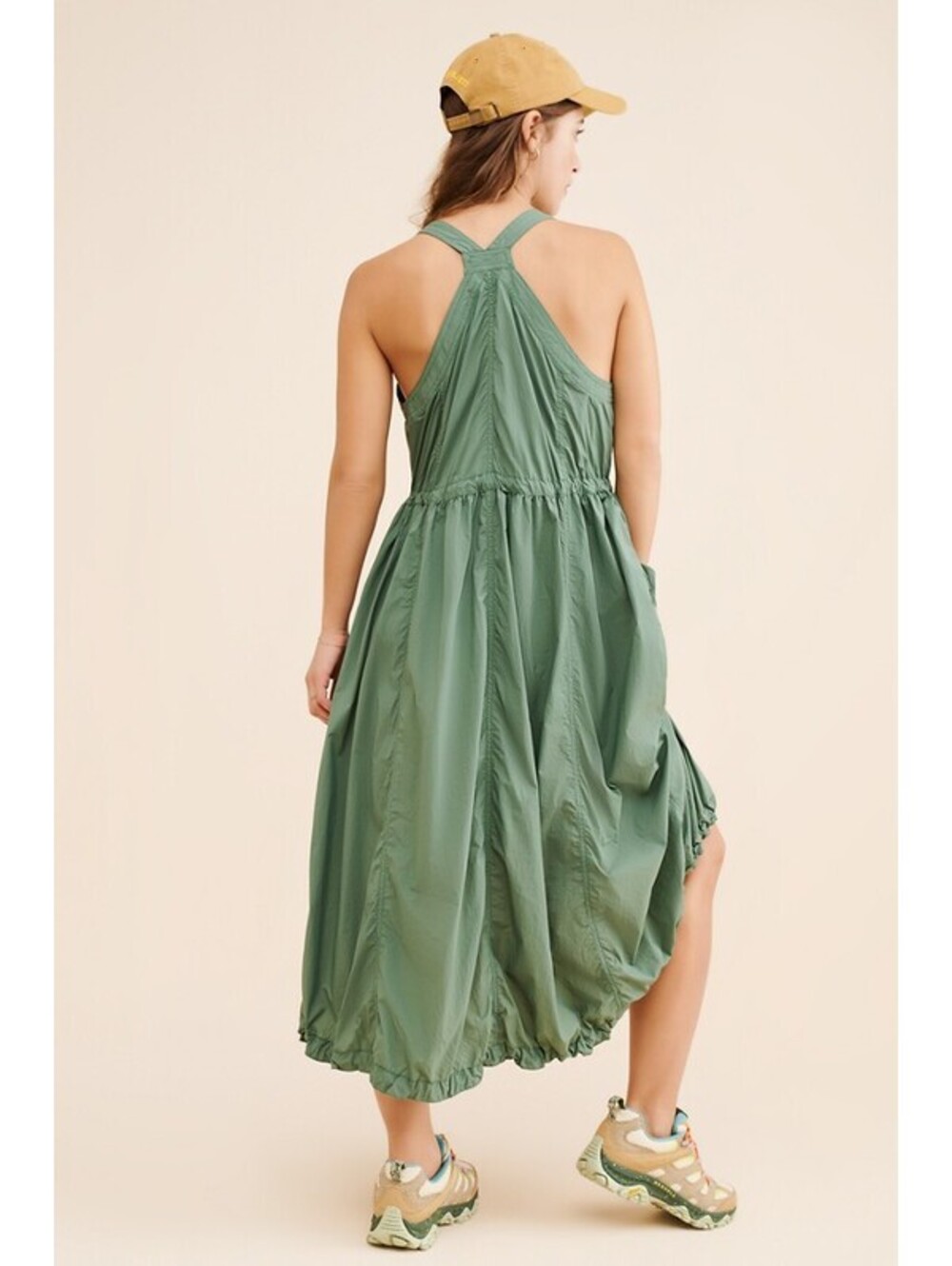 $128 Daily Practice Anthropologie Free Fall Midi Dress color Moss Size XL #1308 - Picture 9 of 12
